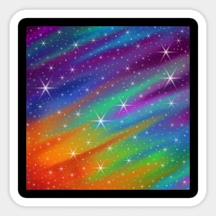 Twinkling Stars Space Rainbow Galaxy Sticker